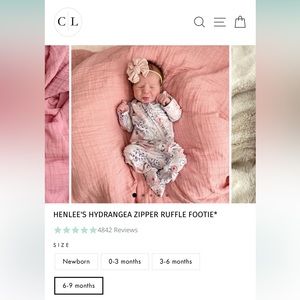 CADEN LANE HENLEE'S HYDRANGEA ZIPPER RUFFLE FOOTIE